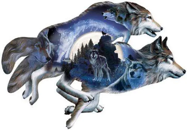 Alt view image 7 of 7 - Moonlight Warrior Shaped Jigsaw Puzzle