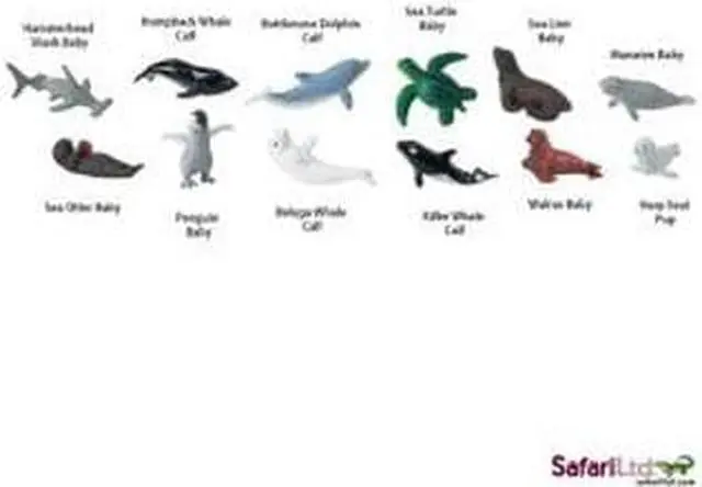 Alt view image 2 of 14 - Plastic Miniatures In Toobs-Baby Sealife