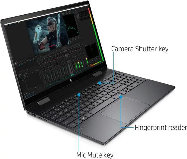 Alt view image 10 of 13 - HP - ENVY x360 2-in-1 15.6" Touch-Screen Laptop - AMD Ryzen 7 - 8GB Memory - 512GB SSD - Nightfall Black 15M-EE0023DX Tablet Notebook