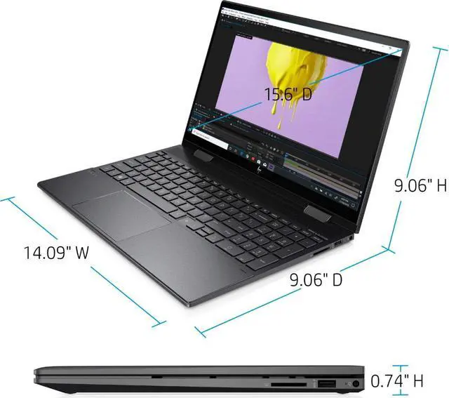 Alt view image 11 of 13 - HP - ENVY x360 2-in-1 15.6" Touch-Screen Laptop - AMD Ryzen 7 - 8GB Memory - 512GB SSD - Nightfall Black 15M-EE0023DX Tablet Notebook