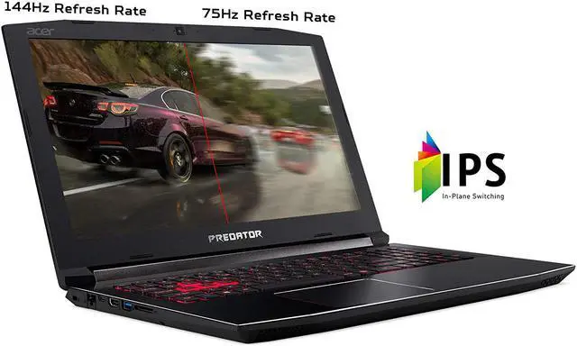 Alt view image 7 of 16 - Acer Predator Helios 300 Gaming Laptop, 15.6" Full HD IPS Display w/ 144Hz Refresh Rate, Intel 6-Core i7-8750H, GeForce GTX 1060 6GB Overclockable Notebook, 16GB DDR4, 256GB NVMe SSD, PH315-51-78NP