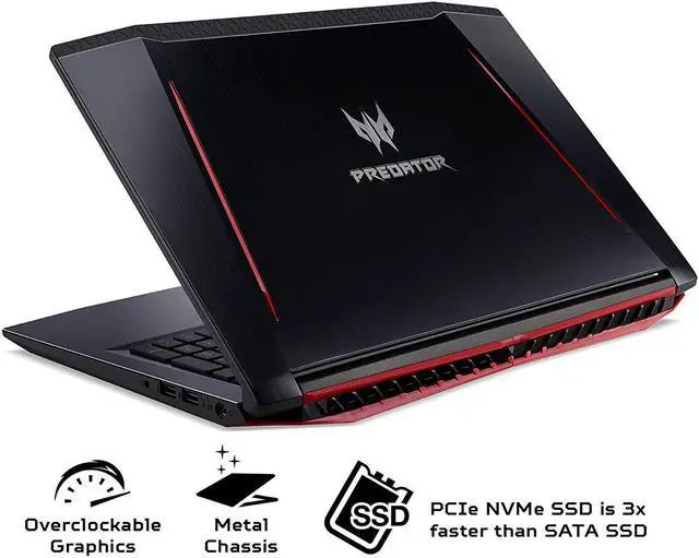 Alt view image 6 of 16 - Acer Predator Helios 300 Gaming Laptop, 15.6" Full HD IPS Display w/ 144Hz Refresh Rate, Intel 6-Core i7-8750H, GeForce GTX 1060 6GB Overclockable Notebook, 16GB DDR4, 256GB NVMe SSD, PH315-51-78NP