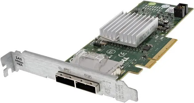Alt view image 3 of 7 - DELL 12Dnw  6Gb Dual Port (External) Pcie Sas Nonraid Host Bus Adapter With Standard Bracket Card Only