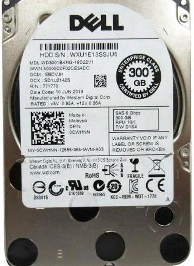 Alt view image 4 of 17 - DELL Cwhnn 300Gb 10000Rpm 32Mb Buffer Sas6Gbits 2.5Inch Hard Disk Drive With Tray For Poweredge And Amp Powervault Server