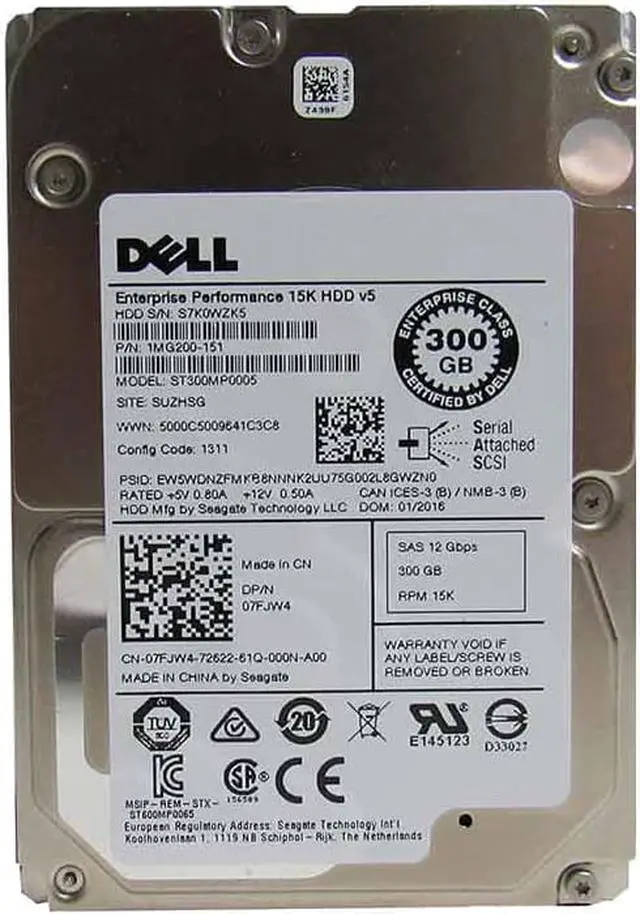 Alt view image 2 of 5 - Dell 7FJW4 300 GB Hard Disk Drive - 2.5-inch Hot-Swap SAS Interface - 12 Gb/s
