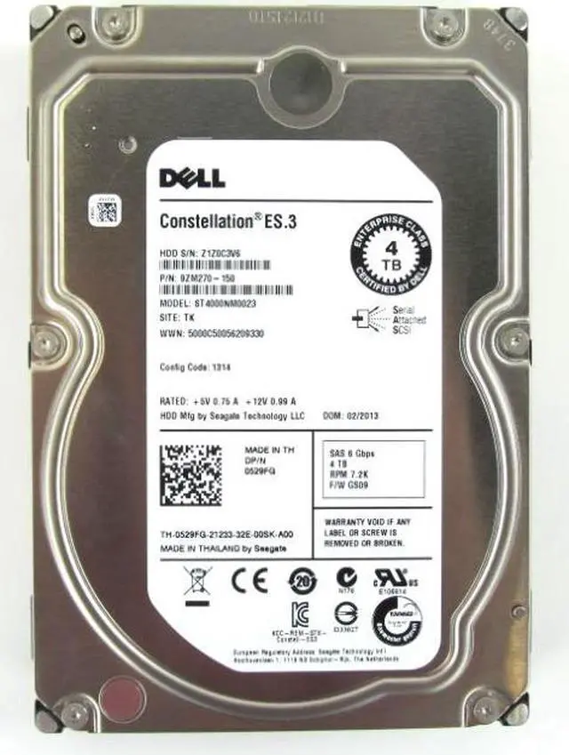 Main image of Dell 529FG 4TB 7200 RPM SAS 6Gb/s 3.5" Internal Hard Drive