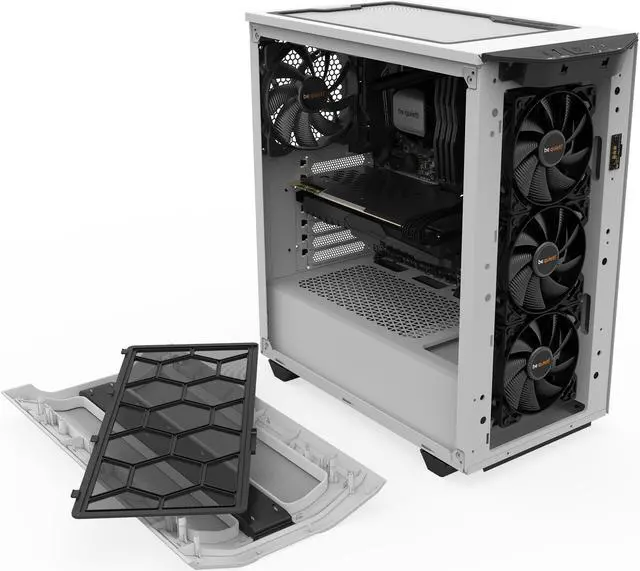 Alt view image 7 of 10 - be quiet! Pure Base 500DX ATX Mid Tower PC case | ARGB | 3 Pre-Installed Pure Wings 2 Fans | Tempered Glass Window | White