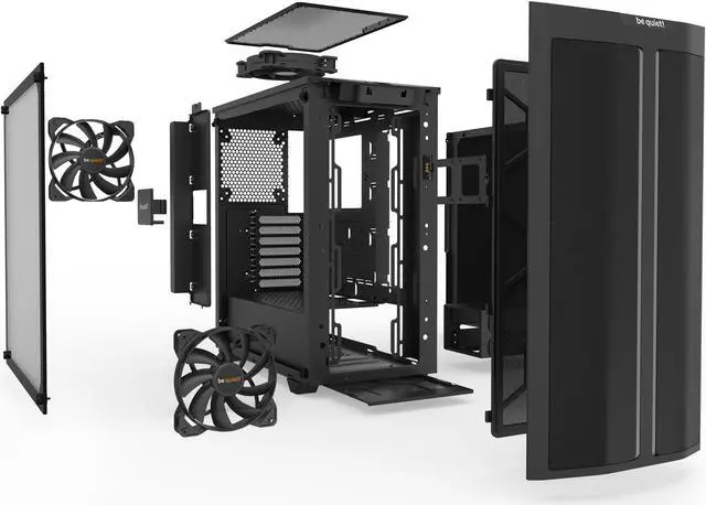 Alt view image 4 of 6 - be quiet! Pure Base 500DX ATX Mid Tower PC case | ARGB | 3 Pre-Installed Pure Wings 2 Fans | Tempered Glass Window | Black