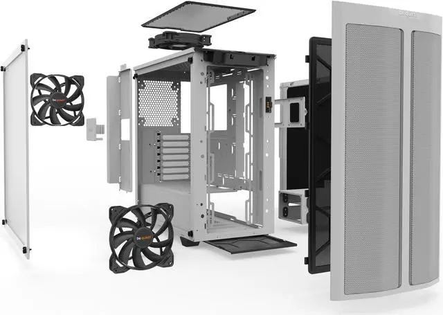 Alt view image 4 of 10 - be quiet! Pure Base 500DX ATX Mid Tower PC case | ARGB | 3 Pre-Installed Pure Wings 2 Fans | Tempered Glass Window | White