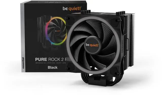 Alt view image 5 of 6 - be quiet! Pure Rock 2 FX CPU Air Cooler | Black ARGB Air Cooler | LGA 1851 1700 1200 2066 1150 1151 1155 2011(-3) Square ILM Compatible | Intel and AMD AM5 AM4 CPU Cooler | 150W TDP | BK033