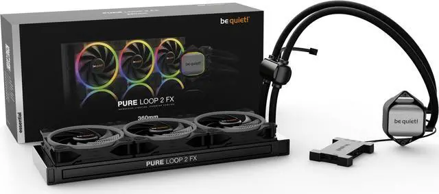 Alt view image 4 of 5 - be quiet! PURE LOOP 2 FX 360mm High Performance AIO CPU Water Cooler, 3 Light Wings 120mm PWM high-speed fans, ARGB Hub, Refillable Port, LGA 1851/1700/1200 & AMD AM5/AM4 Compatible - BW015