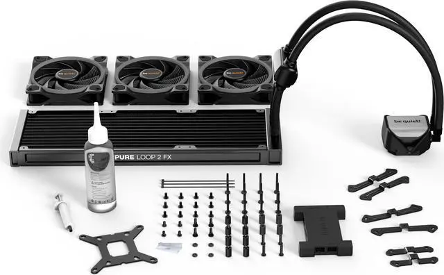Alt view image 5 of 5 - be quiet! PURE LOOP 2 FX 360mm High Performance AIO CPU Water Cooler, 3 Light Wings 120mm PWM high-speed fans, ARGB Hub, Refillable Port, LGA 1851/1700/1200 & AMD AM5/AM4 Compatible - BW015