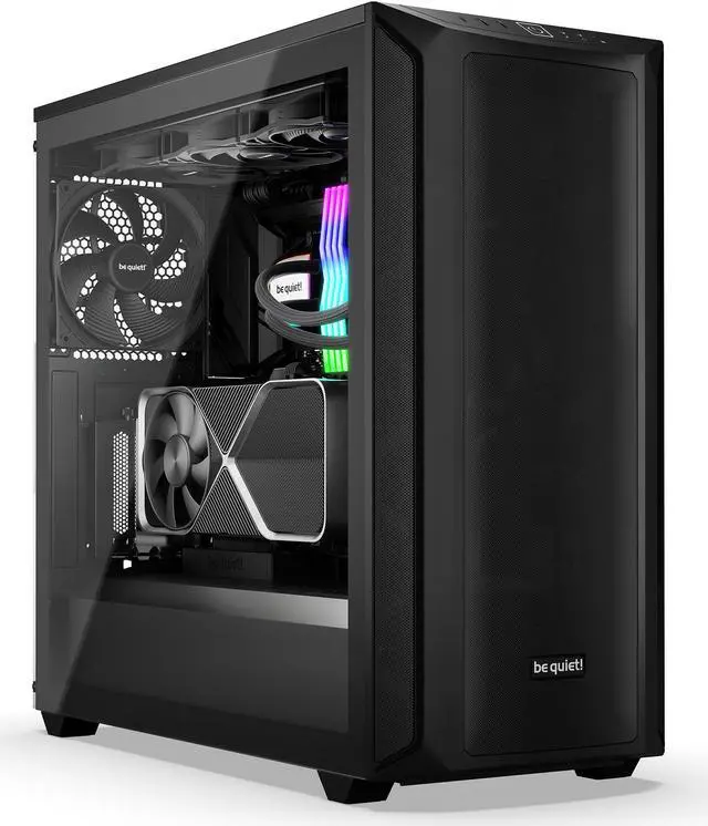 Alt view image 7 of 7 - be quiet! Shadow Base 800 - Mid-Tower PC Gaming Case - 420mm radiators or E-ATX motherboards Support - Black