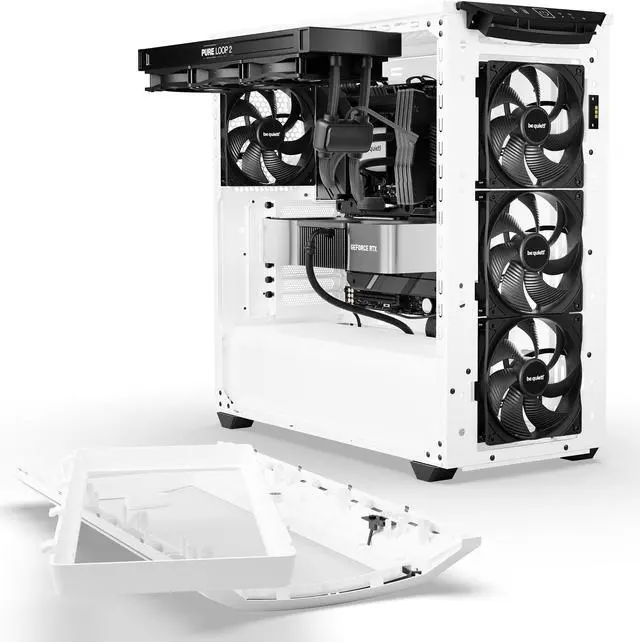 Alt view image 7 of 7 - be quiet! Shadow Base 800 DX -ARGB - Mid-Tower PC Gaming Case - 420mm radiators or E-ATX motherboards Support -White