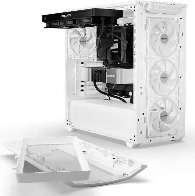 Alt view image 6 of 6 - be quiet! Shadow Base 800 FX - ARGB - 4 Light Wings 140mm PWM Fans - Mid-Tower PC Gaming Case - 420mm radiators or E-ATX motherboards Support -White