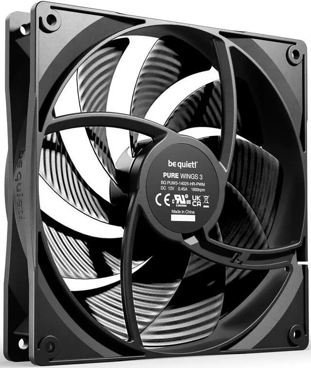 Alt view image 2 of 3 - Pure Wings 3 | 140mm PWM Case Fan | High Performance Cooling Fan | Compatible with Desktop | Low minimum rpm | Low Noise | Black | BL108