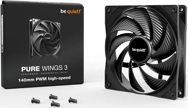 Alt view image 3 of 3 - Pure Wings 3 | 140mm PWM Case Fan | High Performance Cooling Fan | Compatible with Desktop | Low minimum rpm | Low Noise | Black | BL108