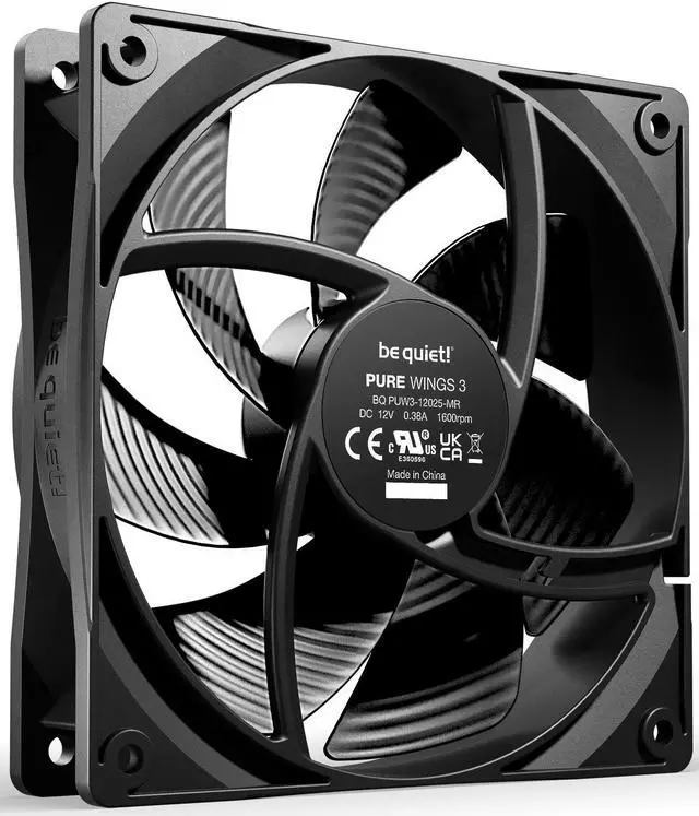 Alt view image 2 of 3 - Pure Wings 3 | 120mm PWM High Speed Case Fan | High Performance Cooling Fan | Compatible with Desktop | Low minimum rpm | Low Noise | Black | BL106