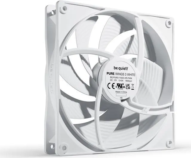 Alt view image 2 of 3 - be quiet! Pure Wings 3 140mm Quiet PWM High-Speed Case Fan | White Fan | Speed-regulating Closed Loop Motor| Extraordinary Air Pressure | BL113