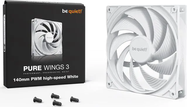 Alt view image 3 of 3 - be quiet! Pure Wings 3 140mm Quiet PWM High-Speed Case Fan | White Fan | Speed-regulating Closed Loop Motor| Extraordinary Air Pressure | BL113