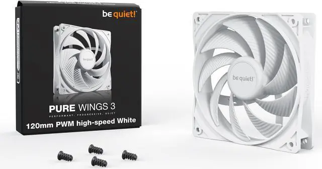Alt view image 2 of 2 - PURE WINGS 3 |120mm PWM High-Speed Case Fan | White | Speed-regulating Closed Loop Motor| Extraordinary Air Pressure | Very Quiet Operation | BL111