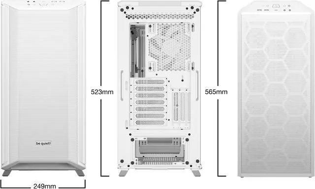 Alt view image 2 of 7 - be quiet! Dark Base 701 Mid Tower PC Case | Mesh Front | Airflow Optimized | 3 Pre-Installed Silent Wings 4 Fans | ARGB Lighting with Controller | Tempered Glass | PWM and ARGB Hub | White