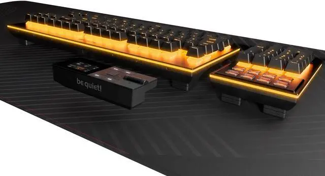 Alt view image 3 of 7 - be quiet! Dark Mount Mechanical Keyboard | Linear | Hot-Swappable Lubricated Silent Switches | Detachable Numpad and Media Dock | Programmable ARGB Keys | Quality PBT Double Shot Keycaps | BT001US