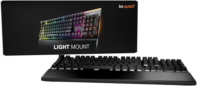 Alt view image 7 of 7 - be quiet! Light Mount Mechanical Keyboard | Tactile | Hot-Swappable Lubricated Silent Switches | 3D Media Wheel | ARGB Keyboard | Quality PBT Double-Shot Keycaps | Programmable | BT004US