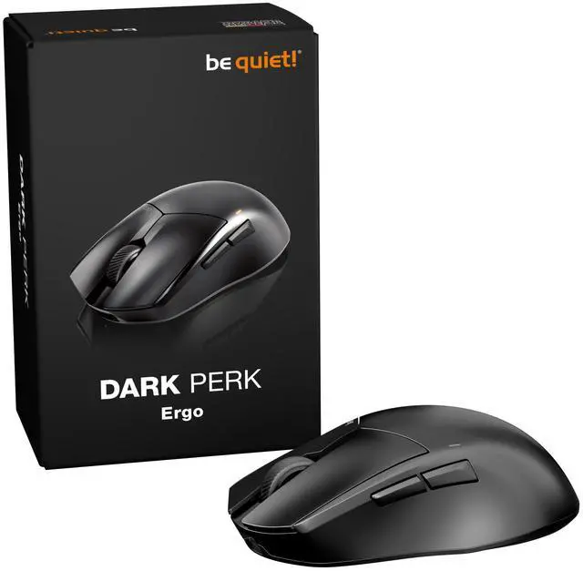 Alt view image 6 of 7 - be quiet! Dark Perk Ergo PC mouse | 55g lightweight | ultra-long wireless battery life | 8,000Hz polling rate | PixArt PAW3950 sensor | 32,000 DPI | optical 70m switches | 100% PTFE glide skates