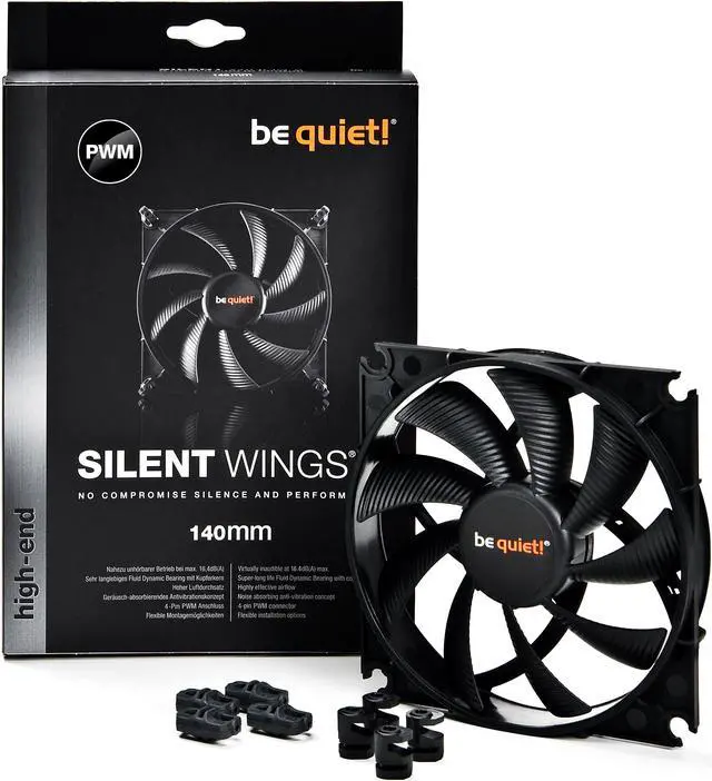 Alt view image 4 of 5 - be quiet! SILENT WINGS 2 PWM 140mm max.1000RPM 60.4CFM 16.4dB(A) Cooling Fan