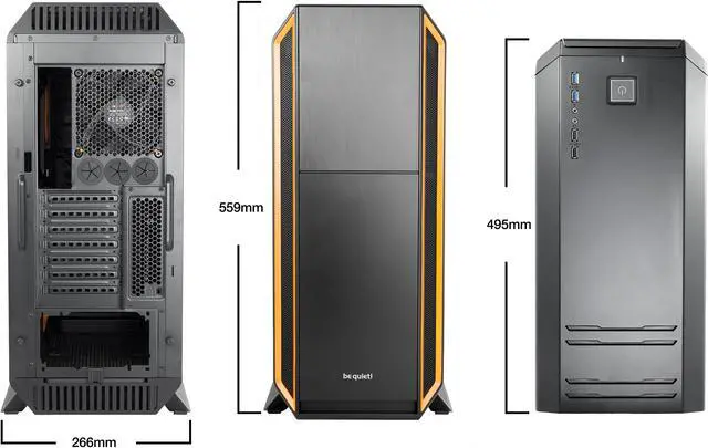 Alt view image 6 of 7 - be quiet! SILENT BASE 800 ATX Full Tower PC Case - Orange