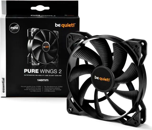 Alt view image 3 of 3 - Pure Wings 2 | 140mm PWM Case Fan | High Performance Cooling Fan | Compatible with Desktop | Low minimum rpm | Low Noise | Black | BL040