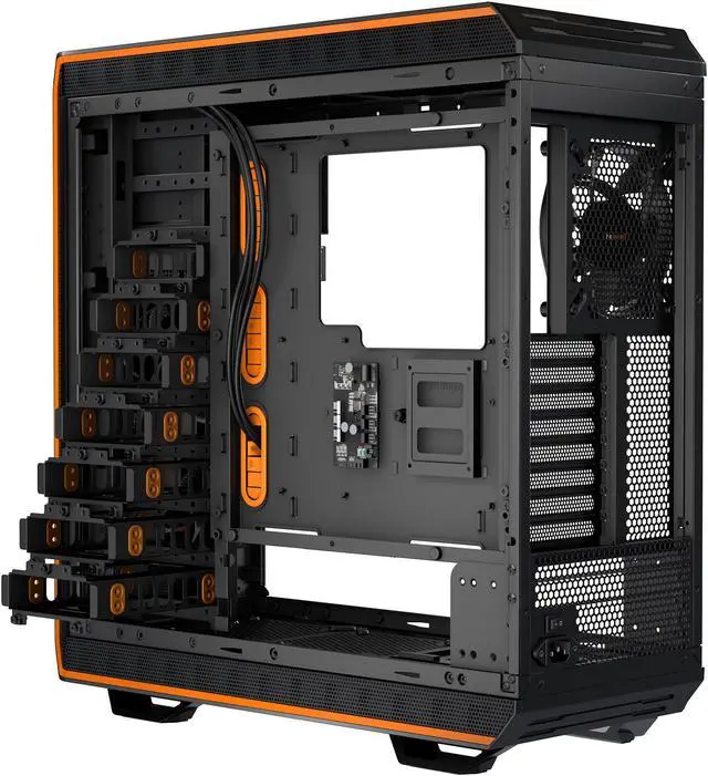 Alt view image 6 of 14 - be quiet! DARK BASE 900 ATX Full Tower Computer Chassis - Black/Orange