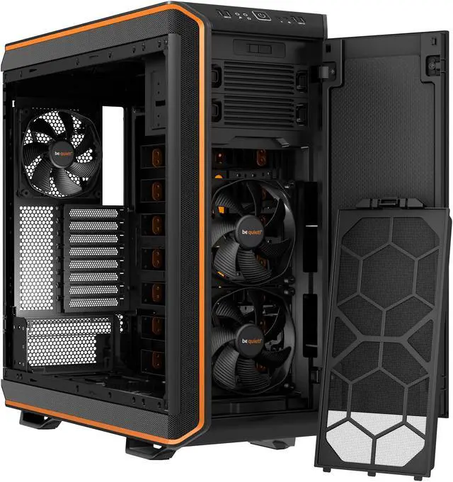 Alt view image 2 of 14 - be quiet! DARK BASE 900 ATX Full Tower Computer Chassis - Black/Orange