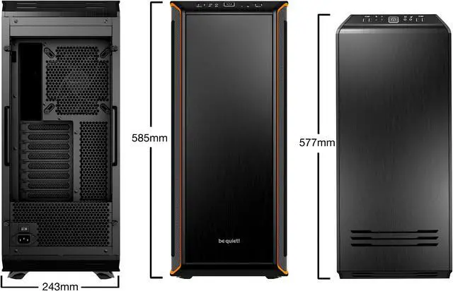 Alt view image 7 of 14 - be quiet! DARK BASE 900 ATX Full Tower Computer Chassis - Black/Orange