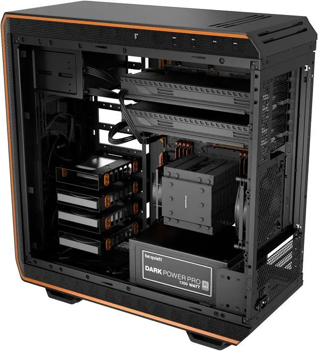 Alt view image 5 of 14 - be quiet! DARK BASE 900 ATX Full Tower Computer Chassis - Black/Orange