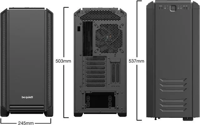 Alt view image 5 of 7 - be quiet! Silent Base 601 | ATX Midi Tower PC Case | 2 Pre-Installed Pure Wings 2 140mm Fans | 10mm Extra Thick Insulated mats | Black | BG026