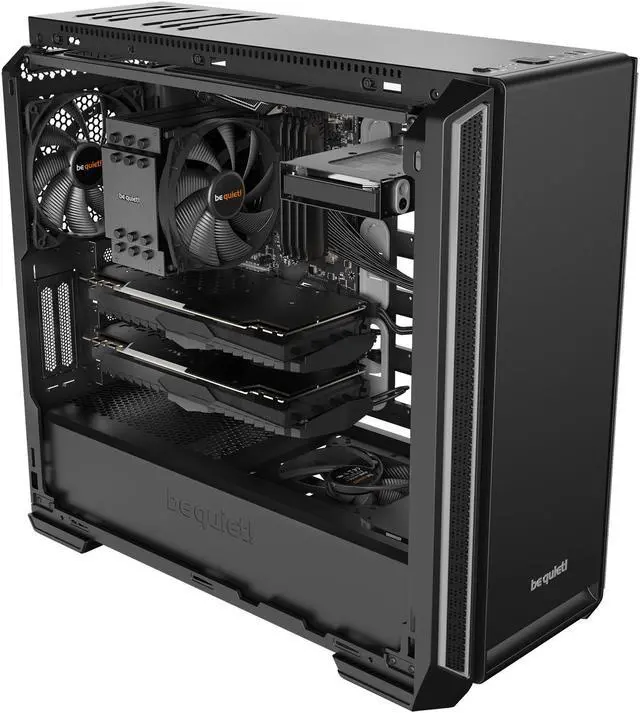 Alt view image 3 of 7 - be quiet! Silent Base 601 | ATX Midi Tower PC Case | 2 Pre-Installed Pure Wings 2 140mm Fans | 10mm Extra Thick Insulated mats | Silver | BG027