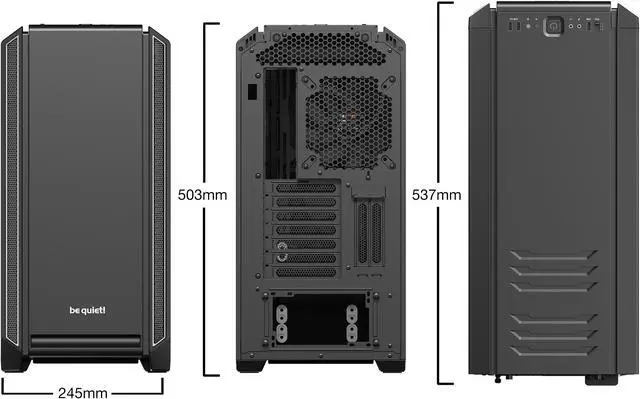 Alt view image 7 of 7 - be quiet! Silent Base 601 | ATX Midi Tower PC Case | 2 Pre-Installed Pure Wings 2 140mm Fans | 10mm Extra Thick Insulated mats | Silver | BG027