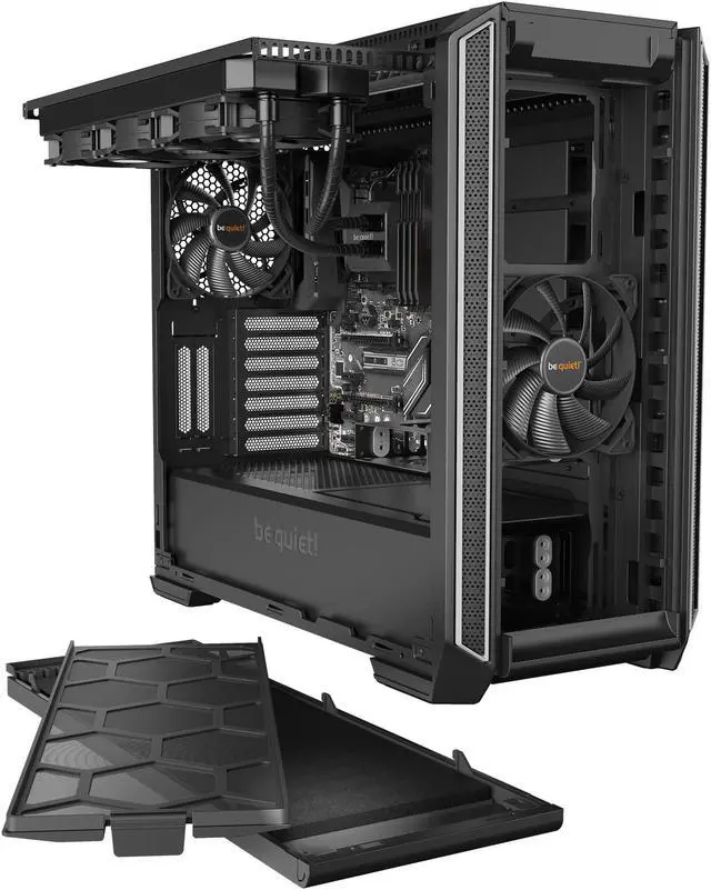 Alt view image 4 of 6 - be quiet! Silent Base 601 Window | Midi Tower ATX PC Case | Two 140mm Fans | 10mm Extra Thick Insulated mats | PSU Shroud | Silver|BGW27