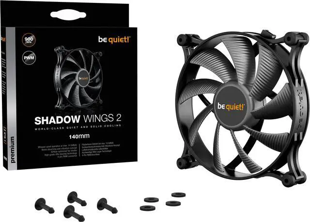 Alt view image 5 of 5 - be quiet! Shadow Wings 2 140mm PWM, airflow-optimized fan blades, whisper-quiet operation and reliable cooling
