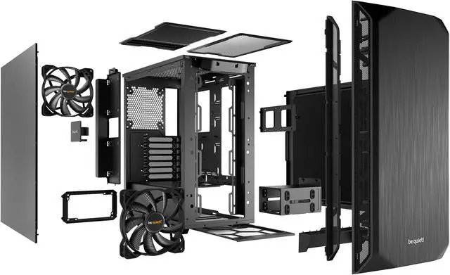 Alt view image 4 of 7 - be quiet! Pure Base 500 ATX Black Mid Tower PC Case | Two Pre-Installed Silent Wings 2 Fans