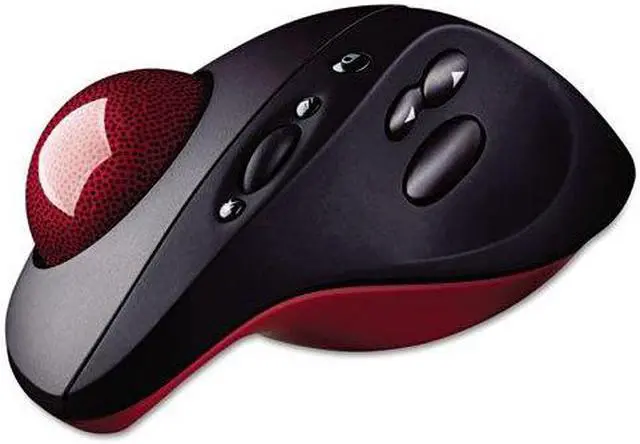 Alt view image 4 of 7 - Optical TrackMan Cordless Mouse, 6-Button/Scroll, Programmable, Black/Silver