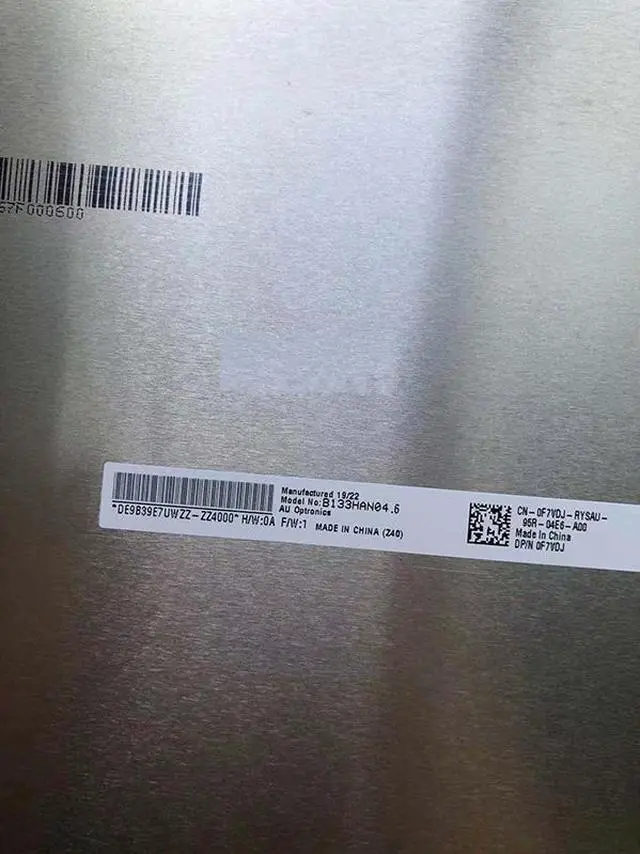 Alt view image 2 of 2 - IPS Matrix for Laptop 13.3" LED Display LCD Screen B133HAN04.6 B133HAN04 1920X1080 FHD 30Pin Display DP/N 0F7VDJ