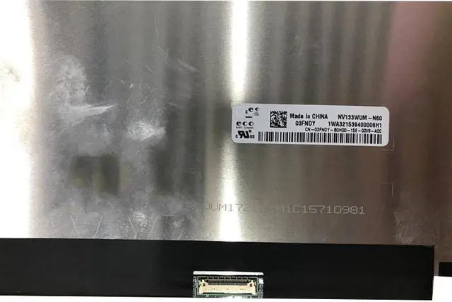 Alt view image 2 of 2 - NV133WUM-N60 03FNDY 13.3" LED LCD Screen IPS Laptop Display Panel Slim