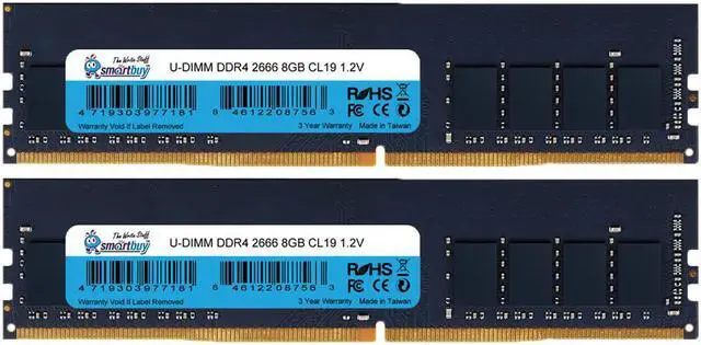 Smartbuy 8GB (1 x 8GB) DDR4 UDIMM PC4-21300 2666MHz CL19