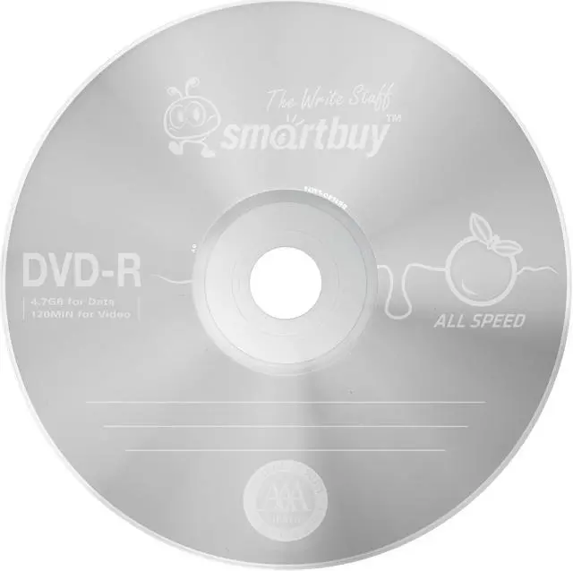 Alt view image 3 of 3 - Smartbuy DVD-R 16X 4.7GB 120Min Logo Top Music Video Data Recordable Disc (100 Packs)