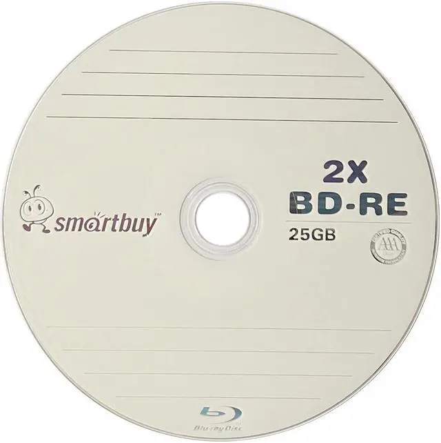 Alt view image 3 of 4 - 10 Pack Smartbuy 2x 25GB Blue Blu-ray BD-RE Rewritable Branded Logo Blank Bluray Disc