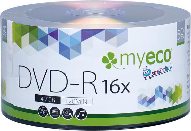 Alt view image 2 of 3 - 50 Pack MyEco DVD-R 16X 4.7GB/120Min Silver Logo Top Write Once Blank Media Record Disc