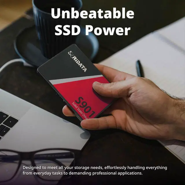 Alt view image 4 of 6 - RiDATA S901 512GB SSD (Internal Solid State Drive) 3D NAND 2.5" SATA III 6Gb/s Ultra Slim 7mm R/W Speed up to 550/520 MB/s Advanced LDPC ECC Engine